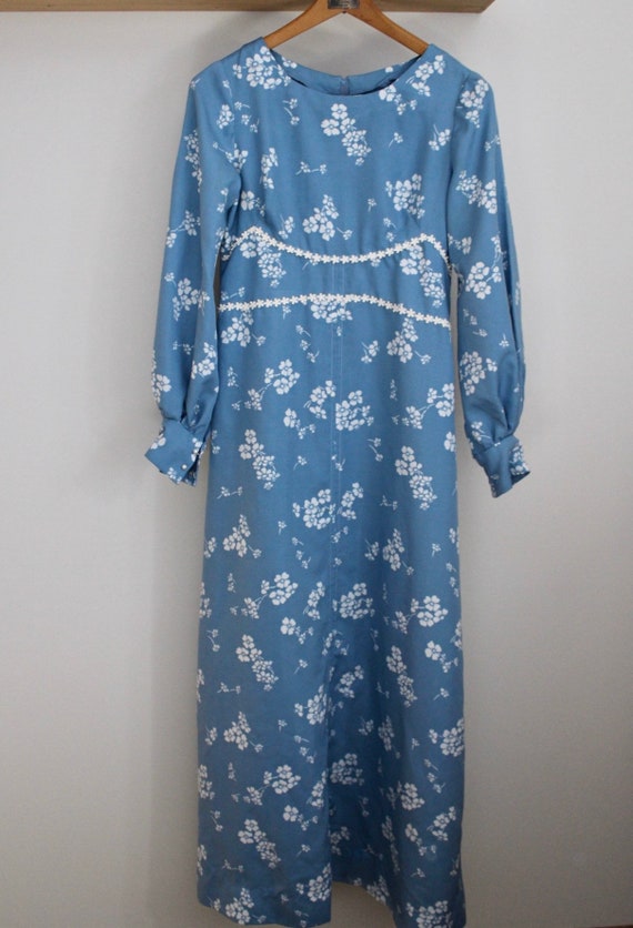 Vintage Blue Bohemian Style Dress/ Maxi Dress/ Emp