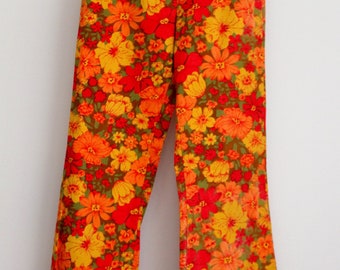 Bright Floral 1960s Era Vintage Flare 