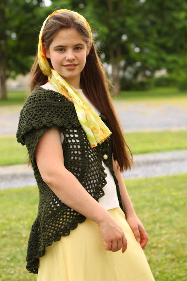 Pattern PDF for Crochet Circle Sweater, Lace Cardigan, Intermediate Skill image 4