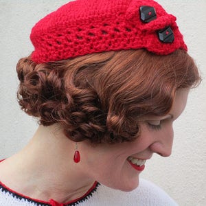 CROCHET PATTERN PDF 1930s Style Reproduction Beret Hat, Art Deco Costume