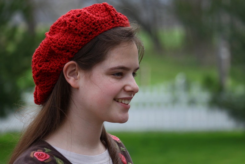 Pattern PDF for Crochet Tam, Beret, Slouchy Hat, Intermediate Skill image 5