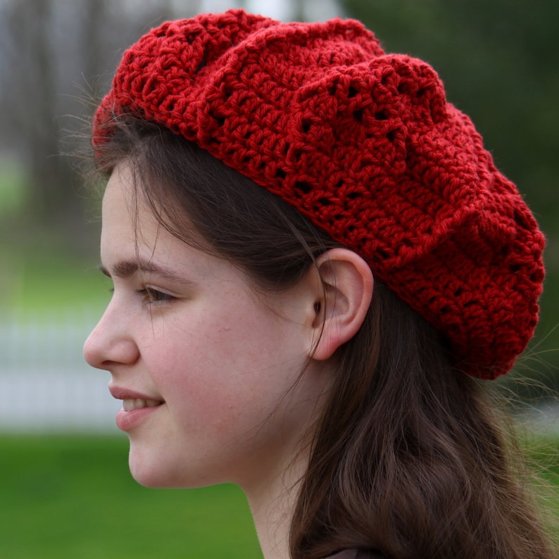 Pattern PDF for Crochet Tam, Beret, Slouchy Hat, Intermediate Skill image 3