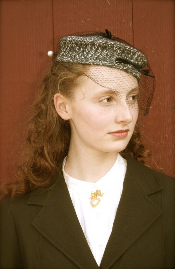 Tweed Gray and White Reproduction 1940s 