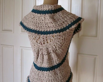 Pattern PDF for Heather on the Hill Circle Vest Version, Crochet Pattern Sleeveless Circle Sweater, Bolero