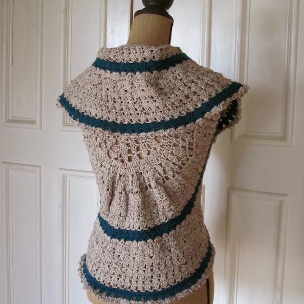 Pattern PDF for Heather on the Hill Circle Vest Version, Crochet Pattern Sleeveless Circle Sweater, Bolero