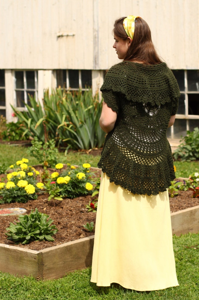 Pattern PDF for Crochet Circle Sweater, Lace Cardigan, Intermediate Skill image 3