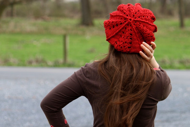 Pattern PDF for Crochet Tam, Beret, Slouchy Hat, Intermediate Skill image 1