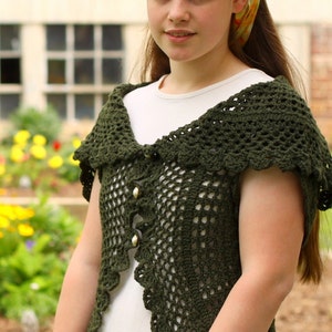 Pattern PDF for Crochet Circle Sweater, Lace Cardigan, Intermediate Skill image 2