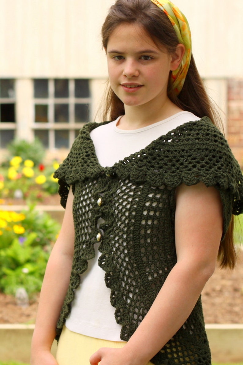 Pattern PDF for Crochet Circle Sweater, Lace Cardigan, Intermediate Skill image 2