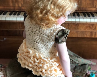 Crochet Pattern PDF - Tiny Tango Vest, Ruffled Baby Toddler Vest Crochet Download