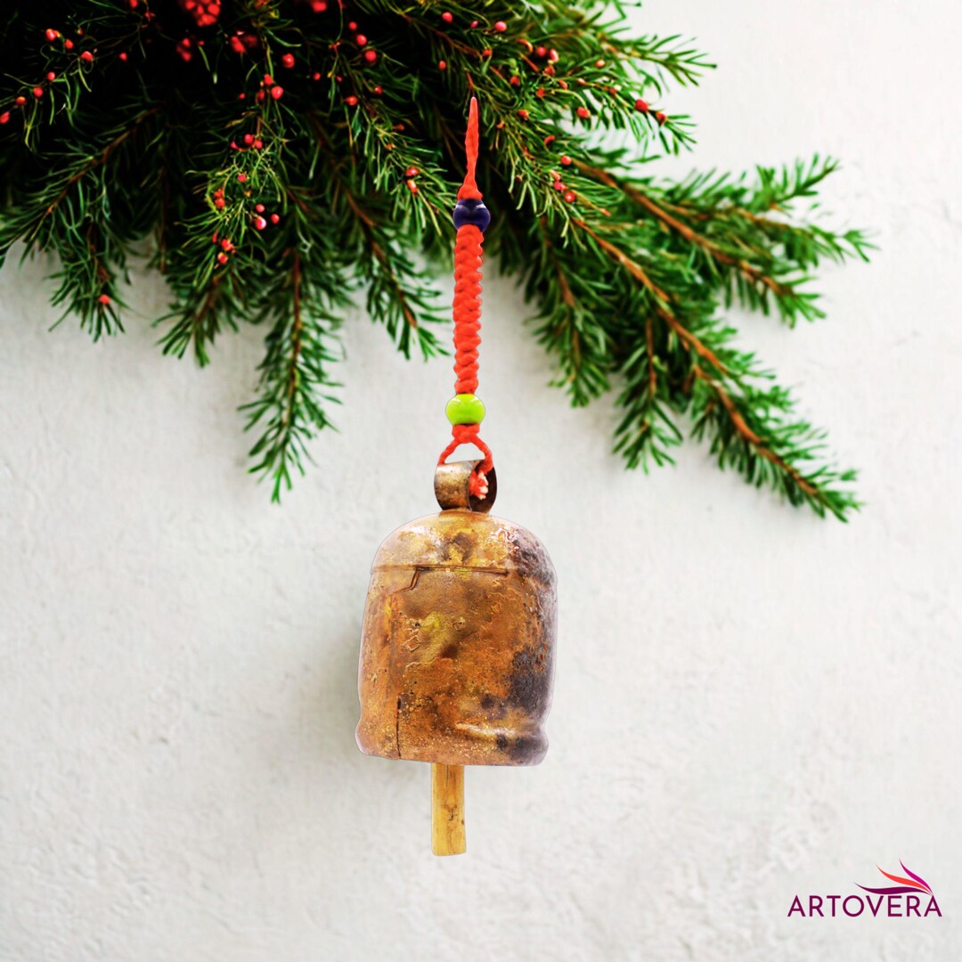 Rustic Gold Metal Hanging Bell – Handmade Farmhouse & Boho Wall Décor ...
