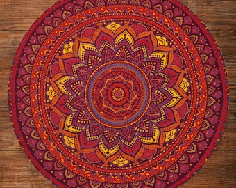 Indische Mandala Tischdecke: Runde Boho Decke