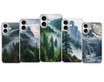 Foggy Forest Phone Case, Mountain View Cover for iPhone Models