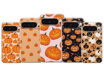 Pumpkin Spice iPhone Case, Orange Fall Design UV Print Cover For Pixel 10 9 Pro XL 8A 7 6