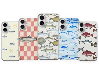 Sardine & Starfish Pattern Phone Case for iPhone Models