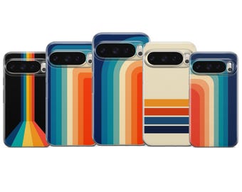 Retro 70s Stripes Phone Case, Cover For Pixel 10 9 Pro XL 8A 7 6