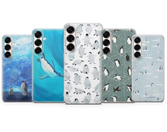 Penguin Colony Phone Case, Iceberg Cover for Samsung S23 S22 S21 S24 S25 S26 Series
