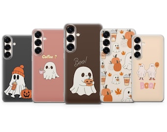 Niedliche Geist Kaffee Handyhülle: Spooky für Samsung S23 S22 S21 S24 S25 S26 Serie