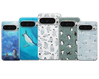 Penguin Colony Phone Case, Iceberg Cover UV Print Cover For Pixel 10 9 Pro XL 8A 7 6
