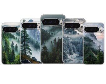 Foggy Forest Phone Case, Mountain View Cover UV Print Cover For Pixel 10 9 Pro XL 8A 7 6