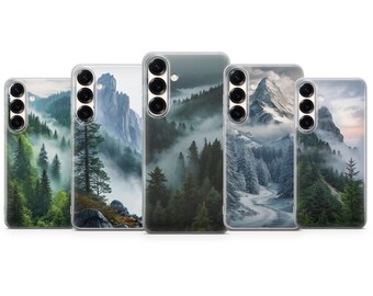 Foggy Forest Phone Case, Mountain View Cover for Samsung S23 S22 S21 S24 S25 S26 Series