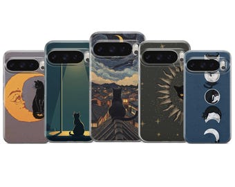 Black Cat Phone Case, Meow Kitten Cover For Pixel 10 9 Pro XL 8A 7 6