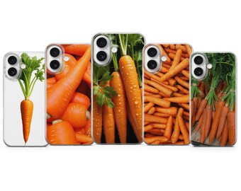 Capa para celular em formato de cenoura, capa fofa em formato de vegetal para modelos de iPhone.