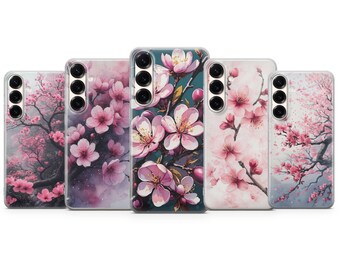 サムスンS23 S22 S21 S24 S25 S26シリーズ用桜柄スマホケース（ピンクの桜模様）