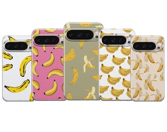 Banana Pattern Phone Case, Sweet Yellow Fruit Cover UV Print Cover For Pixel 10 9 Pro XL 8A 7 6