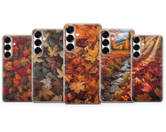 Autumn Leaves Phone Case, Fall Foliage Cover for Samsung S23 S22 S21 S24 S25 S26 Series