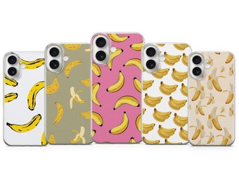 Banana Pattern Phone Case, Sweet Yellow Fruit Cover for iPhone Models