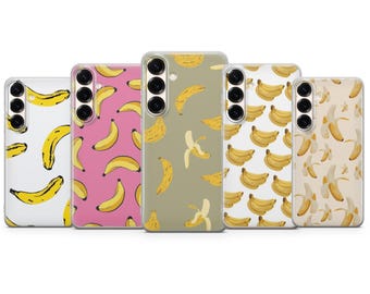 Banana Pattern Phone Case, Sweet Yellow Fruit Cover for Samsung S23 S22 S21 S24 S25 S26 Series