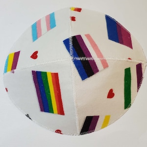 Pride Flags Kippah Yarmulke Saucer Style Colorful Rainbow