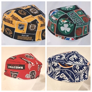 Sports Teams Kippah Yarmulke Original Style Cotton Reversible Football, Baseball, Basketball and Hockey Fan