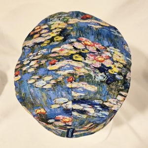 Water Lilies Kippah Yarmulke Original Style Washable Reversible Impressionist Art Sky Blues