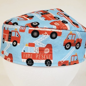 Firetruck and Police Car Kippot Yarmulkes Original Style Washable Reversible Rescue Vehicles