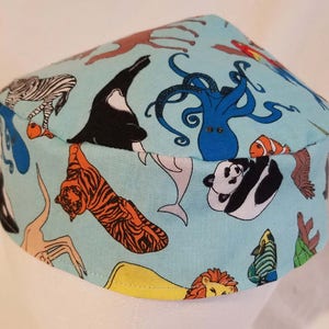 World Animals Reversible Kippah Yarmulke Original Buchari Style