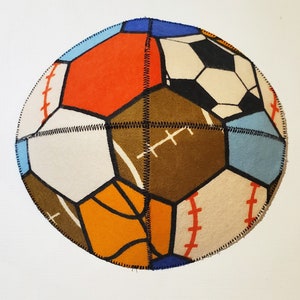 Sports Ball Hexagons Saucer Kippah Yarmulke Soccer Football Baseball Basketball