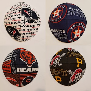 Sports Teams Kippah Yarmulke Saucer Style Football, Baseball, Basketball and Hockey Fan imagem 7