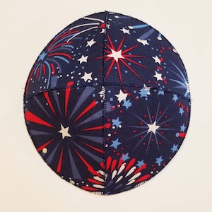 Fireworks Saucer Kippah Yarmulke America, Patriotic, Forth of July