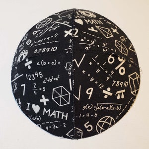I love Math Saucer Kippah Yarmulke Equations Numbers Science Geek Nerd