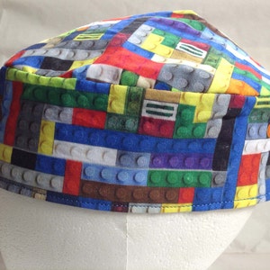 Building Blocks Kippah Yarmulke Cotton Fabric Reversible Washable
