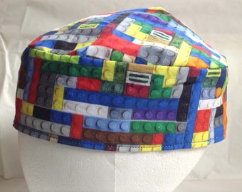 Building Blocks Kippah Yarmulke Cotton Fabric Reversible Washable