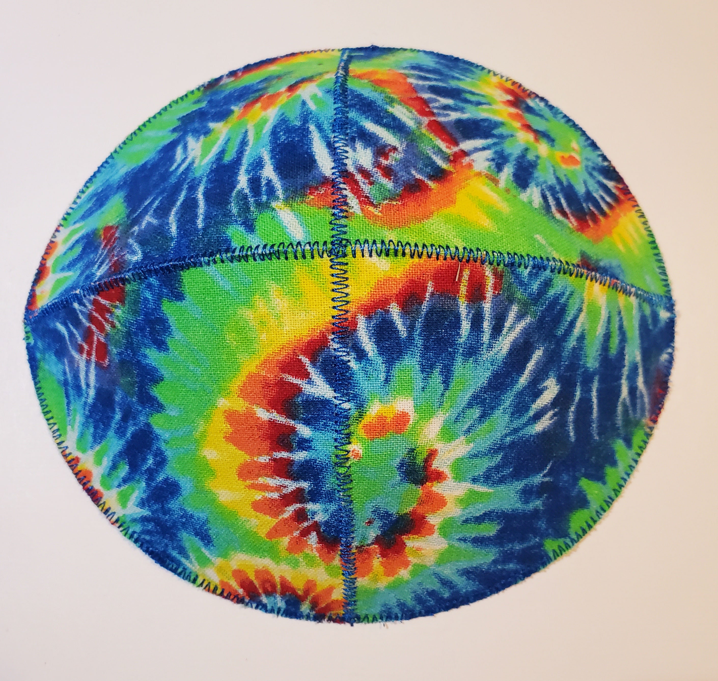 Tie Dye Swirl Kippah Yarmulke Saucer Style Rainbow Colorful