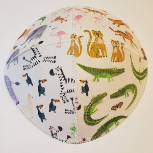Animal Menagerie Noah&#39;s Ark Saucer Style Kippah Yarmulke
