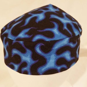 Blue Flames and Constellations Limited Edition Original Style Kippah Yarmulke Machine Washable Reversible