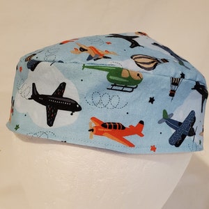 Airplane and Helicopter Original Style Kippah Yarmulke Cotton Machine Washable and Reversible