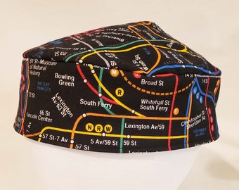 Subway Map Kippah Yarmulke Original Style Reversible Washable NYC Trains City Travel