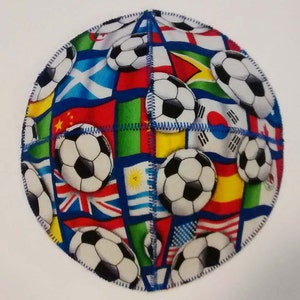 World Cup Soccer  Saucer Kippah Yarmulke International Flags and Balls Futbal Football