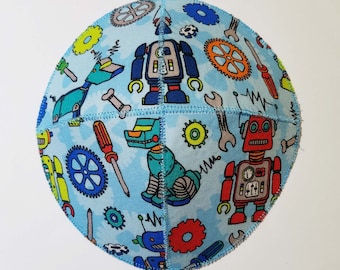 Robots and Gears Saucer Style Kippah Yarmulke